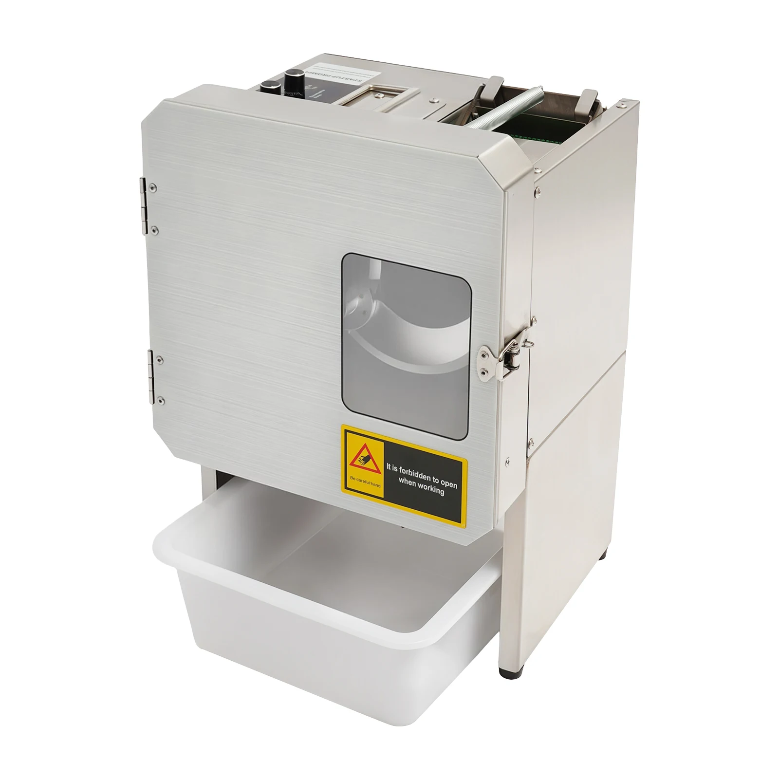 Commercial Spring Onion Shredder 200W, Electric Vegetable Cutter with 3.7in Feed, 430C Steel 3-Blade for Kitchen