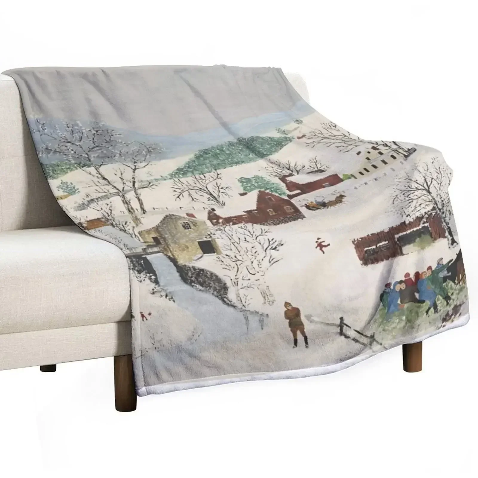 Grandma Moses art Throw Blanket bed plaid funny gift Blankets