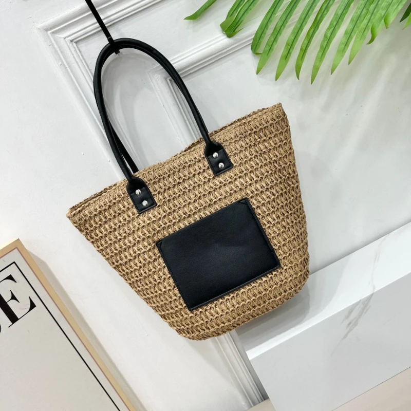 

Popular Simple Tote Bag For Women Woven HandBag Fashion Women's Fashion Exclusive Straw Bag Single Shoulder Underarm Bags