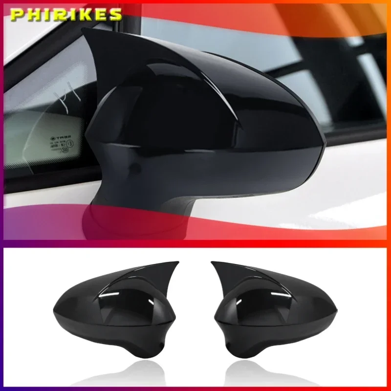 

2p Bright Black Side Wing Rearview Mirror cover caps For Seat ibiza Cupra 2009-2017