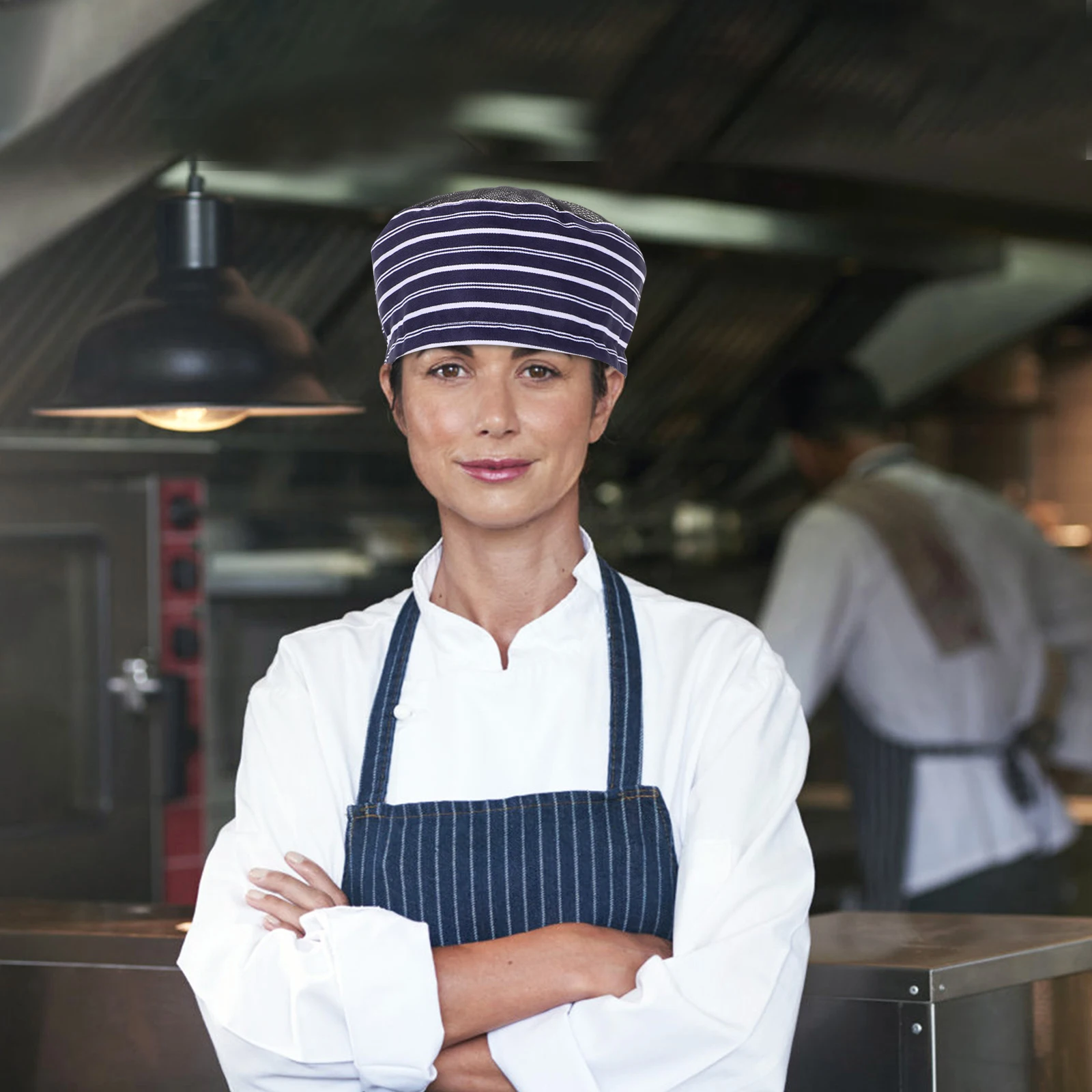

Chef Hats Kitchen Cooking for Men Women Polyester Mesh Top Adjustable Size Service Staff Hat Baker Work Cap