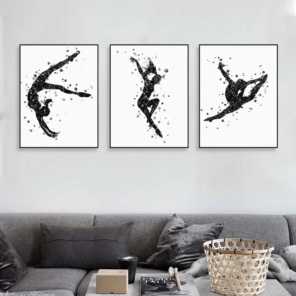 Gymnastics Abstract Beautiful Girl Room Picture Wall Art Print Poster Bedroom Office Bar Home Wall Decoration Canvas Painting