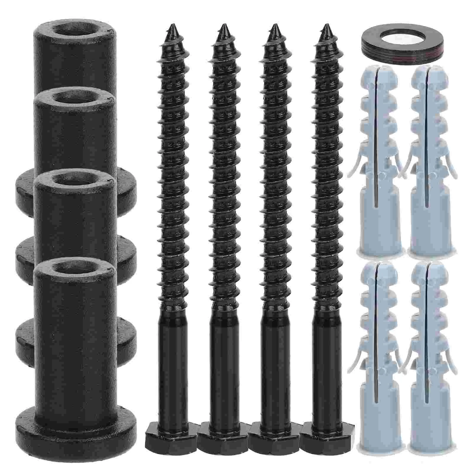 

Sliding Gate Kit Exterior Barn Door Hardware Rail Through Wall Spacer Stopper Connector Black Carbon Steel