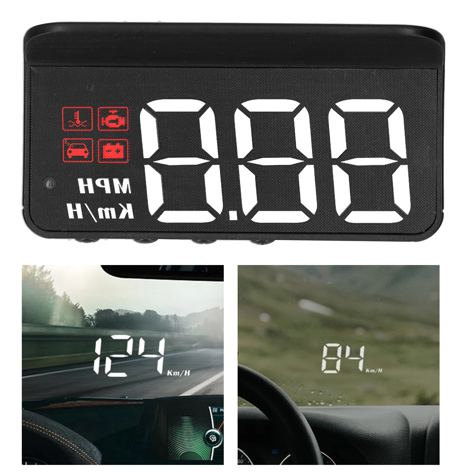 Car HUD OBD2 HUD   Projector Multi‑Function Gauge Alarm Fatigue Driving Reminder  Projector