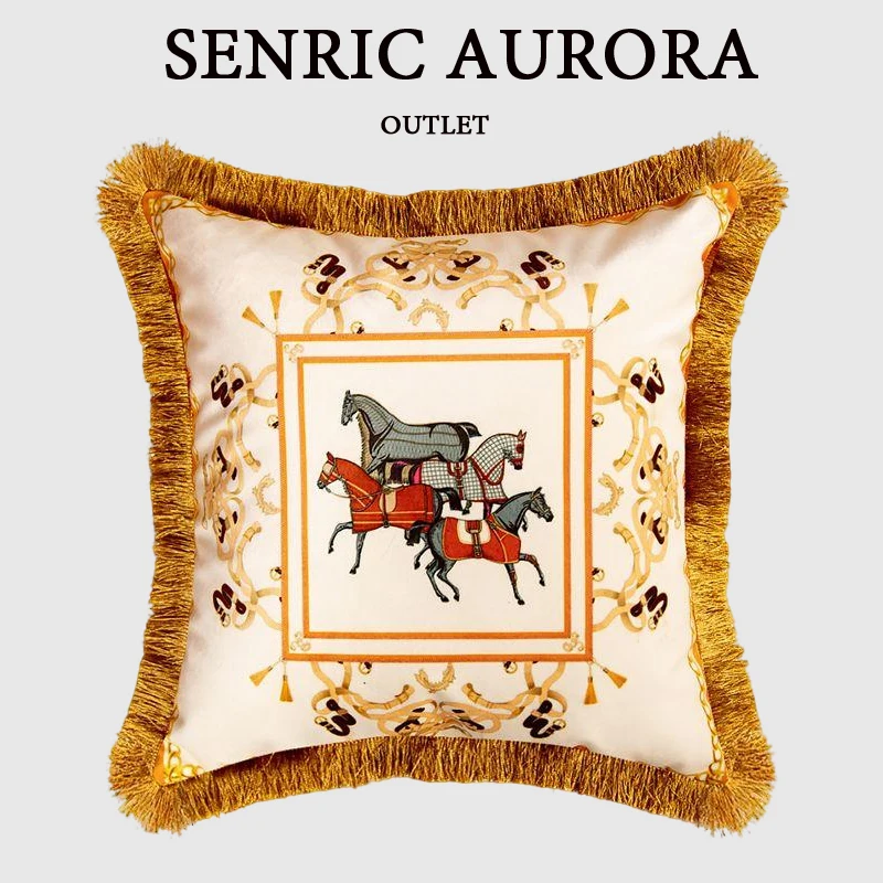 

Роскошный винтажный чехол для подушки в европейском стиле, двусторонний бархатный наволочка с кисточками и цветочным принтом для дивана, гостиной