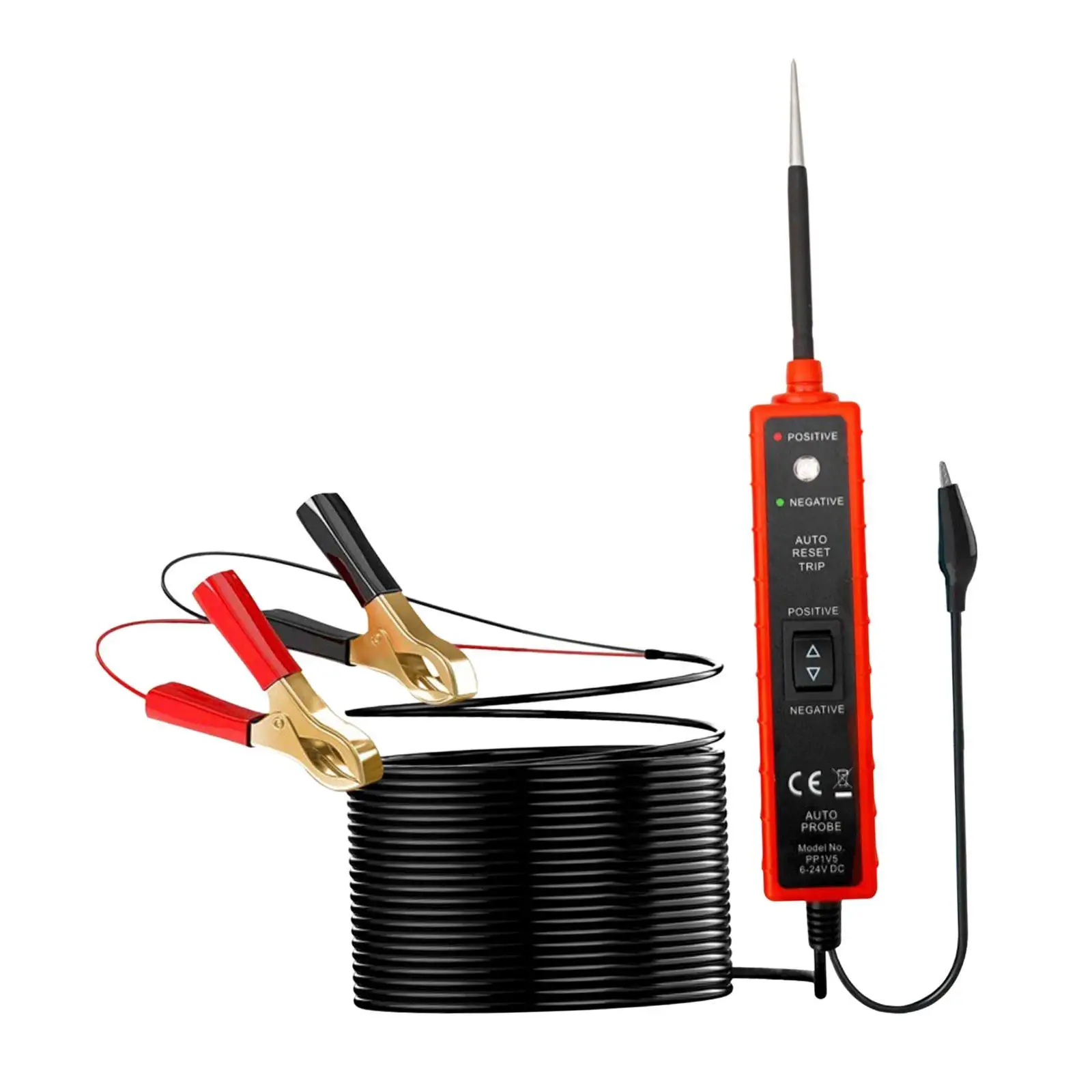 

Тестер автомобильных цепей, считывание сопротивления постоянного тока, 16 футов, короткий/земляющий/бетонченный/тестер компонентов для тестирования прицепа для систем низкого напряжения