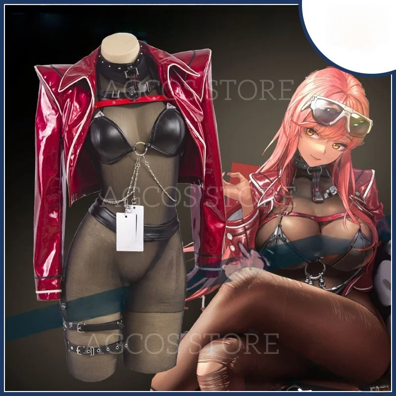 

AGCOS NIKKE：The Goddess of Victory SSR Warren Cosplay Costume Woman Leather Punk Costumes Christmas Outfits Cosplay