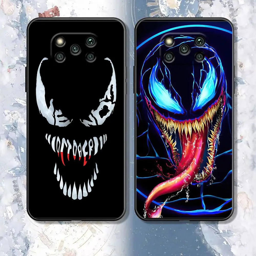 Casing ponsel Venom teror Marvel untuk Xiaomi 9 10T 11 12T 13 POCO F3 F4 F5 F6 X3 X4 X5 M3 M4 M5 M6 PRO GT casing Funda Shell