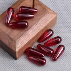 10pcs Dark Red Teardrop Shape 19x9mm Lampwork Crystal Glass Loose Beads For Jewelry Making DIY Crafts Findings