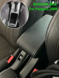 For Peugeot 2008 Armrest box 2012-2018 Car Storage Box With USB Charging Auto Retrofit Parts Interior Details Car Accessories