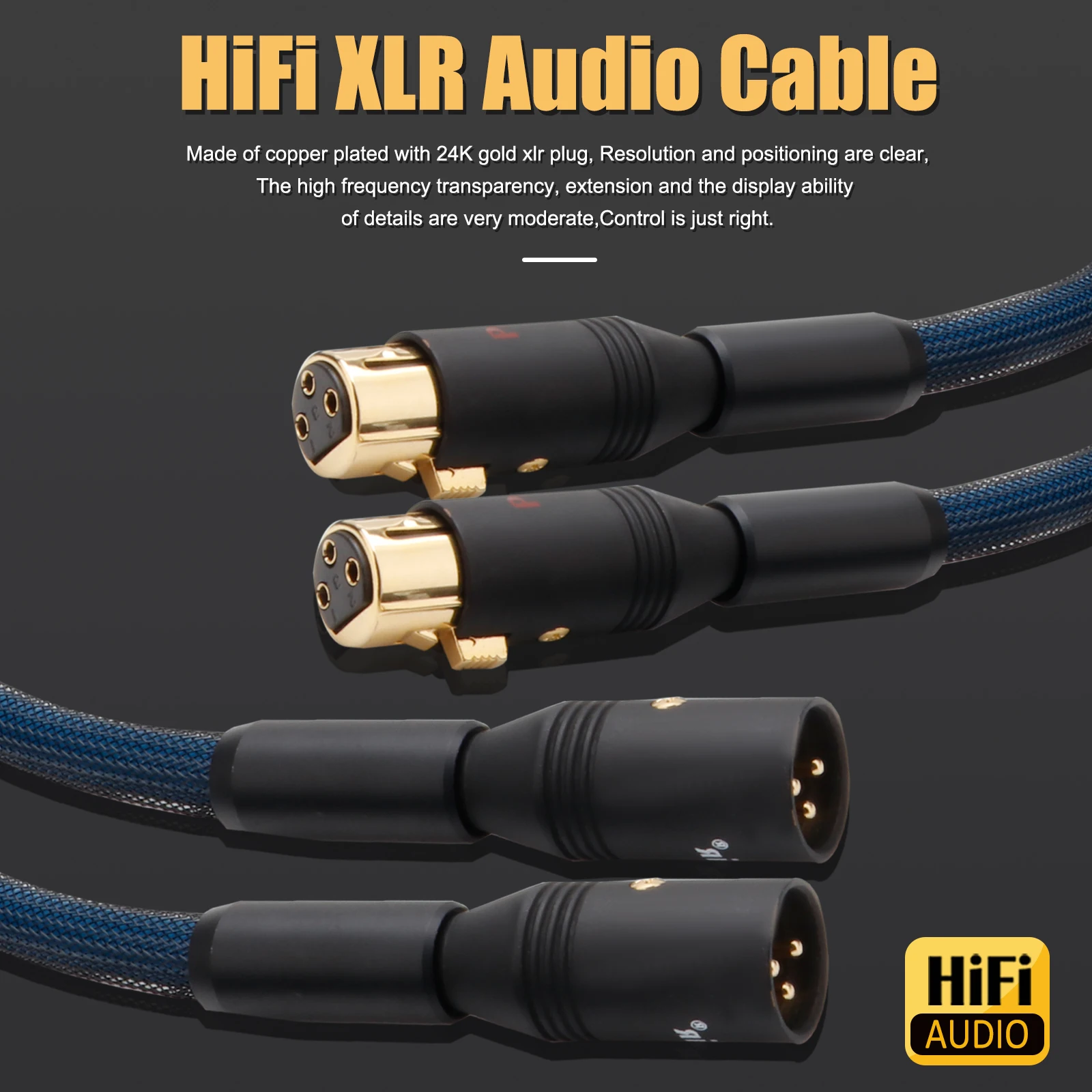 페어 OCC 실버 도금 XLR Calbe 3핀 XLR 밸런스드 오디오 라인 발열 오디오 애호가 등급 앰프 믹서 마이크 밸런스 라인