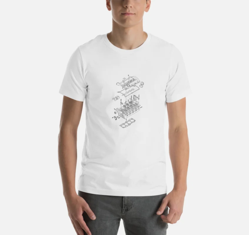 

Men's Summer T-Shirt Short Sleeve High Quality Cotton Audi 1.8T Printed Car Lovers T-Shirt Business Work Street Top
