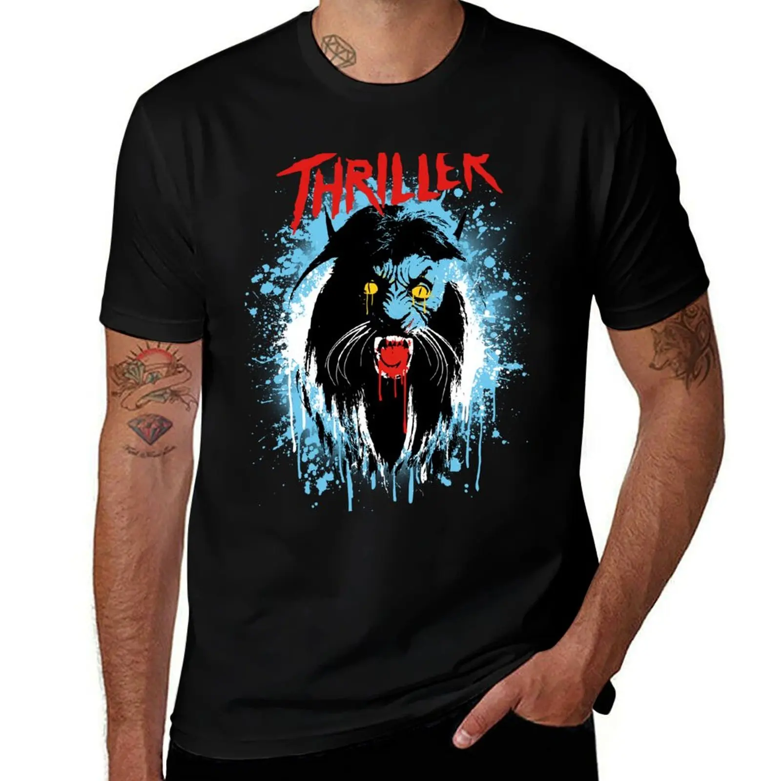 

THRILLER - Werecat/Werewolf T-Shirt printed t shirts for man man t shirt luxury man graphic t shirt T-shirt