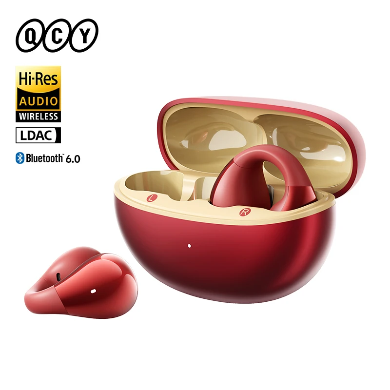 QCY Crossky C30S Open Ear Clip-On Earbuds Hi-Res with LDAC Wireless Headphones 40H Playtime Bluetooth 6.0 HD OWS Sport Earphones
