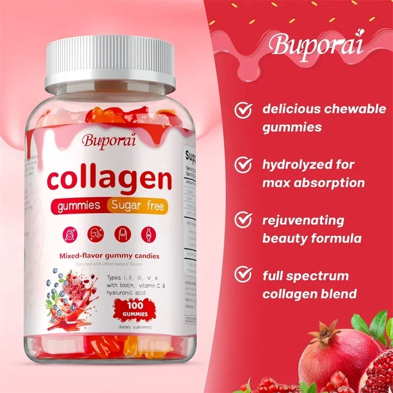 

Multi Collagen Gummies - Promotes Collagen Production, Supports Hair, Skin, Nails and Joint Health, Anti-oxidant and Anti-agingC