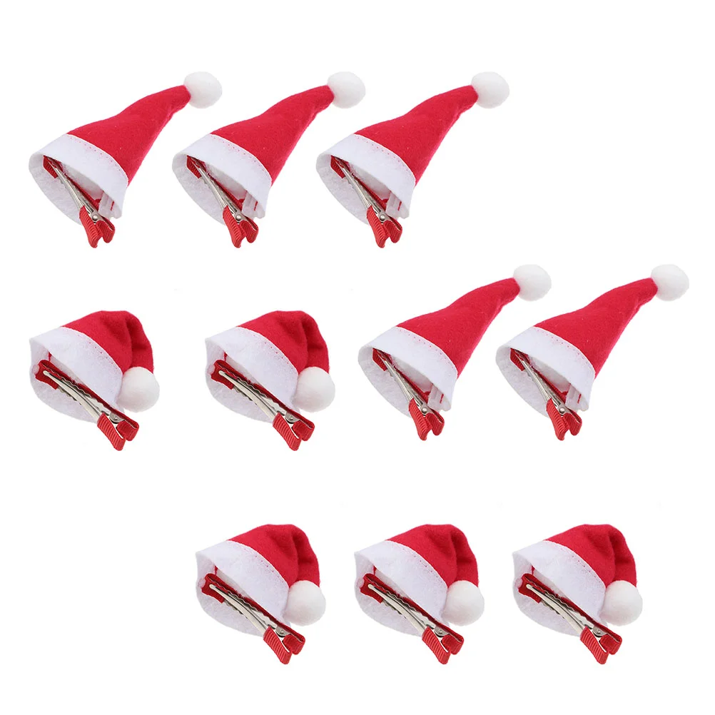 12 pçs chapéu de natal hairpin feminino grampos de cabelo acessórios para meninas finas adorável bonito