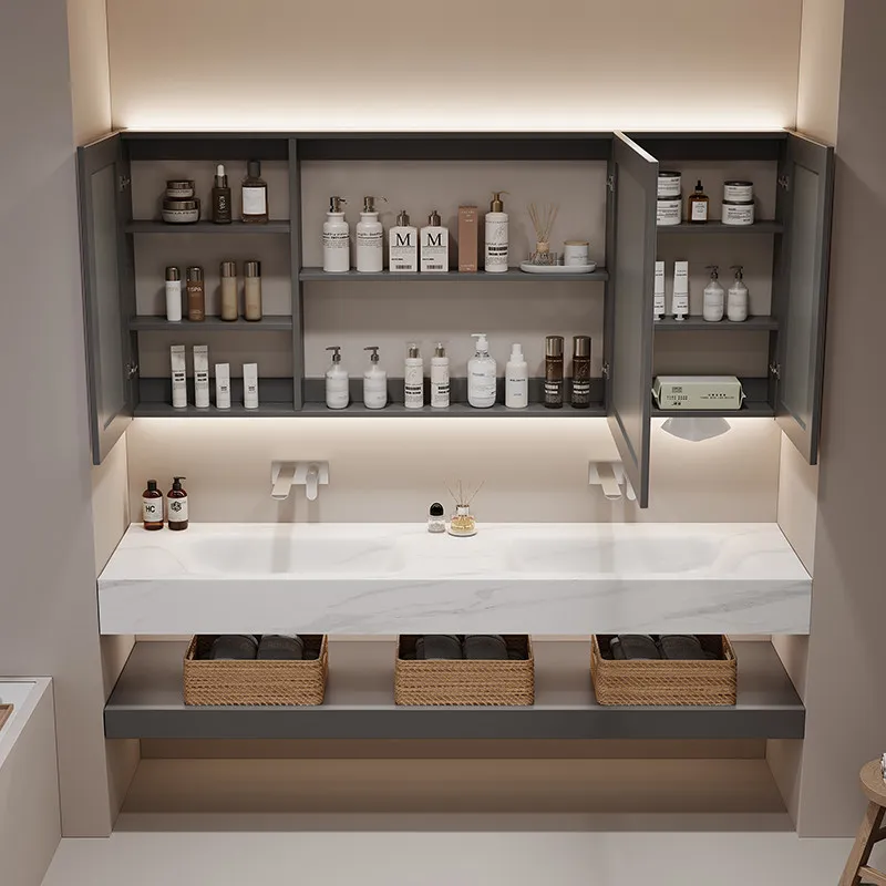 Simple Luxury Bathroom Storage Cabinet High White Modern Hotel Bathroom Storage Cabinet Tiny Home Meuble De Rangement Furniture