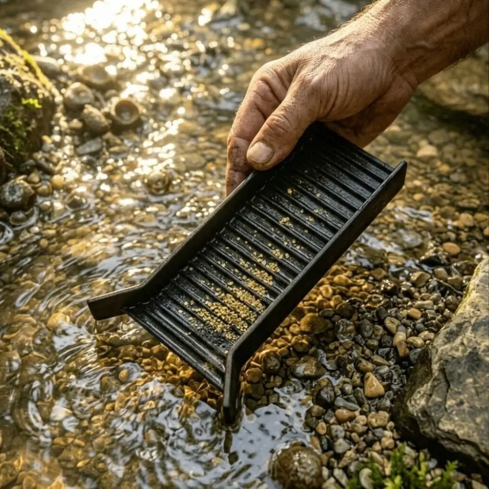 Manual Outdoor Gold Panning Sluice High-Efficiency Fine Gold Capture Field Gold Sluice Box Handheld Multi‑Level