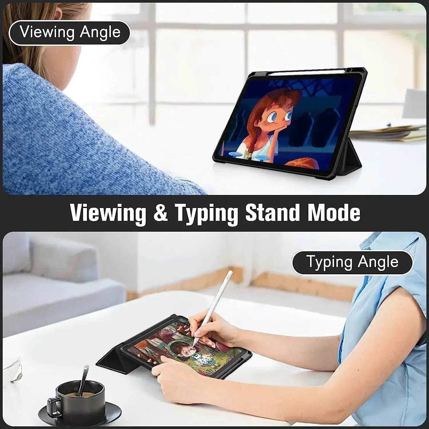 حافظة حامل أقلام رصاص لباد ، غطاء تابلت ، iPad Pro 11 ، iPad Air iPad Air ipo ، 5 ، 4 ، من الجيل السابع ، الثامن ، التاسع ، حامل أقلام رصاص