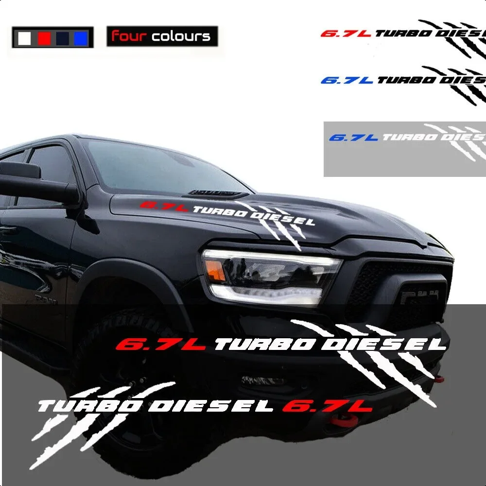 

6.7L Turbo Diesel For Dodge RAM 1500 2500 3500 Car Hood Decals Stickers Automobiles