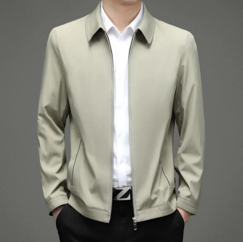 

High Quality Fashion Handsome Spring and Autumn Men's Jacket Business Leisure Middle-aged and Elderly Coat Dad Suit Jacket
