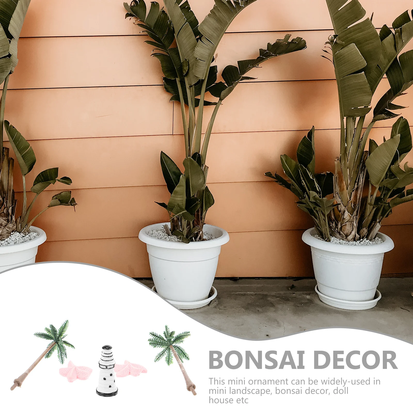 

1Set Moss Microlandscape Summer Beach Style Mini Tree Lighthouse Micro Scene Decor Accessories for Mini House Gardening