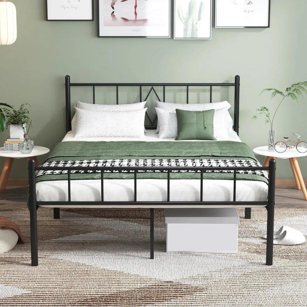 

14 Inch Full Size Bed Frames with Headboard/Footboard, Under Bed Storage, Strong Metal Slats Support, No Box Spring Needed