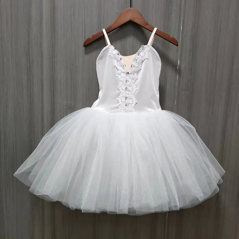 Children Ballet Tutu Dress Girls Women Ballet Skirts White Swan Lake Dance Performance Costumes Ballerina Dress Velet Top