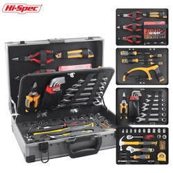 Hi-Spec Professional 91pcs Tools Set with Aluminum Case Socket Wrench Repair Tool set of High-grade CR-V General Hand Tools Set