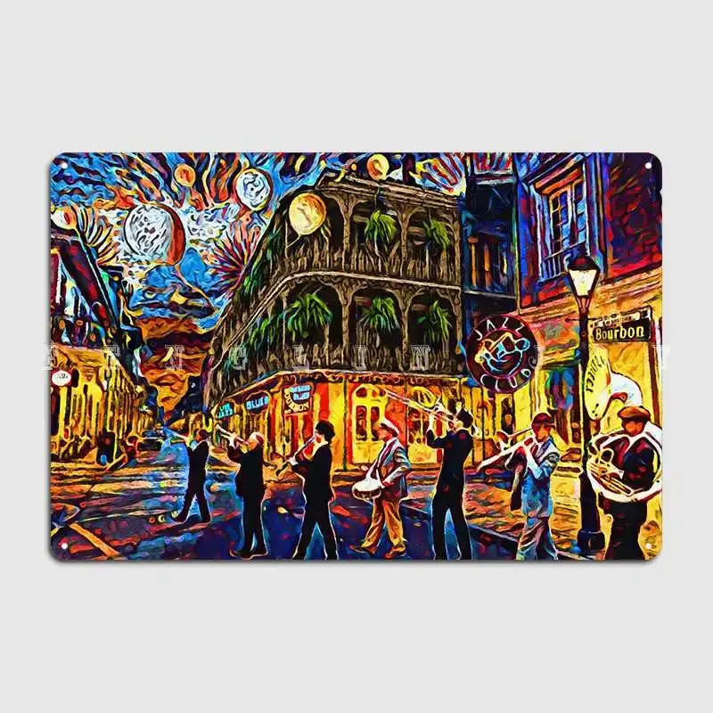 New Orleans Mardi Gras Metal Plaque Poster Club Party Funny Garage Decoration Kitchen Tin Sign Poster