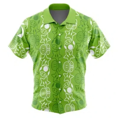 Holiday Getup Luigi Mario Bros Button Up Hawaiian ShirtMen's Japanese Casual Shirt Summer Parent-child Wear