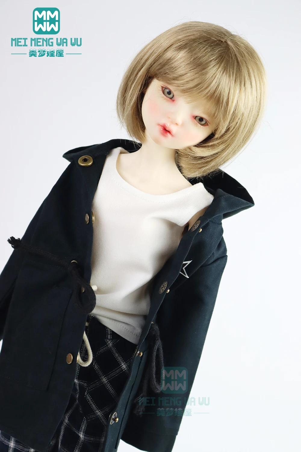 

Fits 43-45cm1/4 MSD Doll Fashion hooded jacket army green, black, khaki Toys Gift