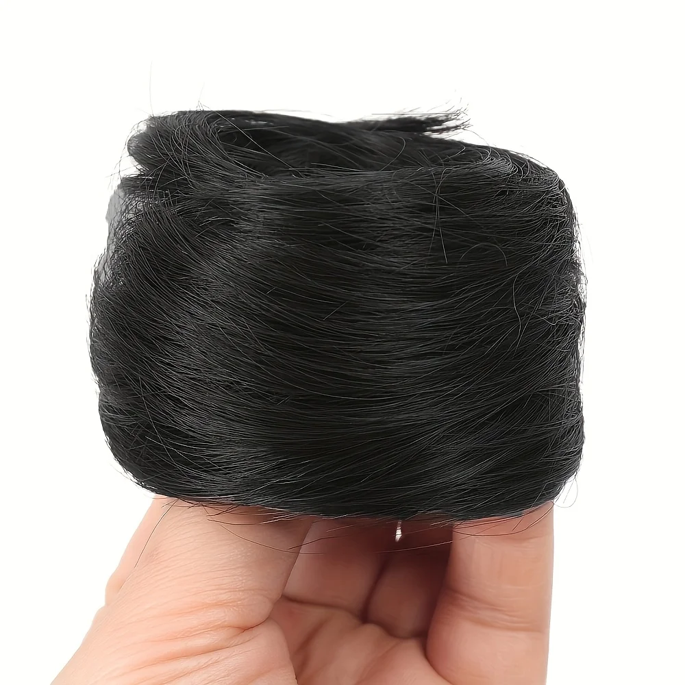 Synthetischer Chignon, elastisches Gummiband, künstlicher Haarknoten, zum Anklipsen auf der Haare, Schwanzverlängerung, Hochsteckfrisur, Haarteil, Pferdeschwanz für Frauen, Weihnachten
