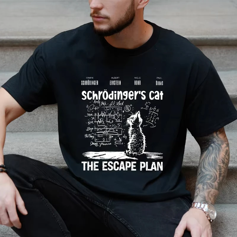 

T Shirt for Men Women Clothing Fashion Cat The Escape Plan Geeky Printed T Shirts Harajuku Short Sleeve Tee Casual Tops