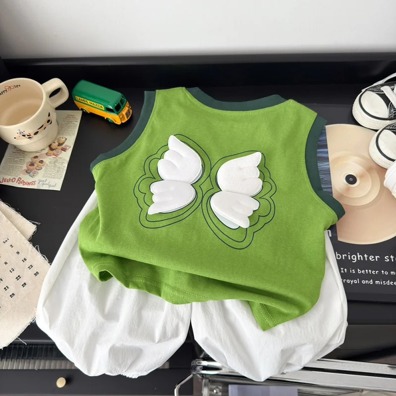 Children's short-sleeved shorts set2026New Summer Collection for Boys and GirlsTT-shirt and casual pants