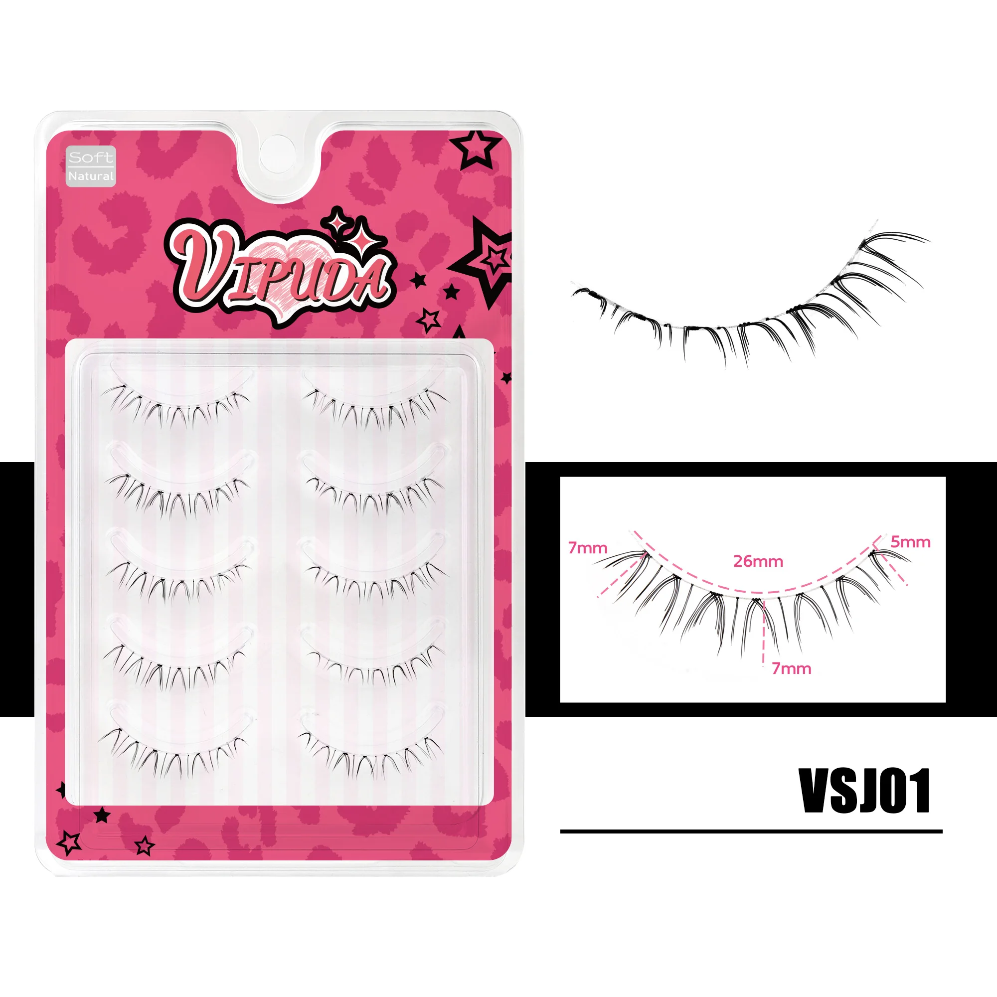10Pairs Untere Wimpern Manga Untere Wimpern Klar Band Wispy Kleine Flamme Unter Wimpern Koreanische Make-Up Cosplay Werkzeuge