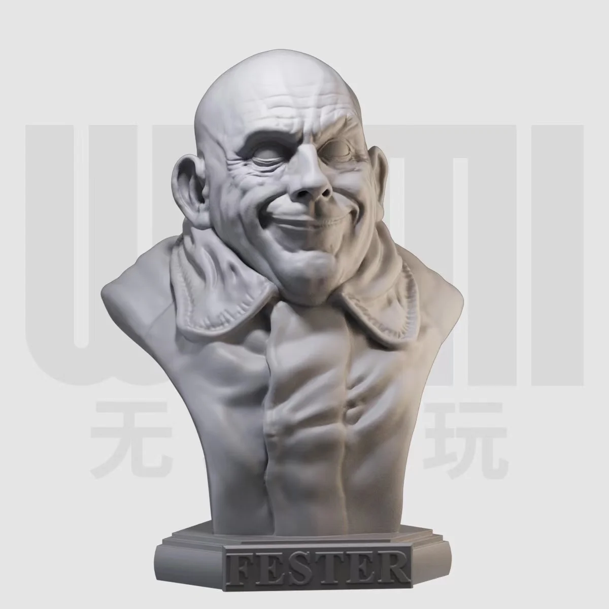 

1/10 Uncle Fist bust resin white mold GK figure model