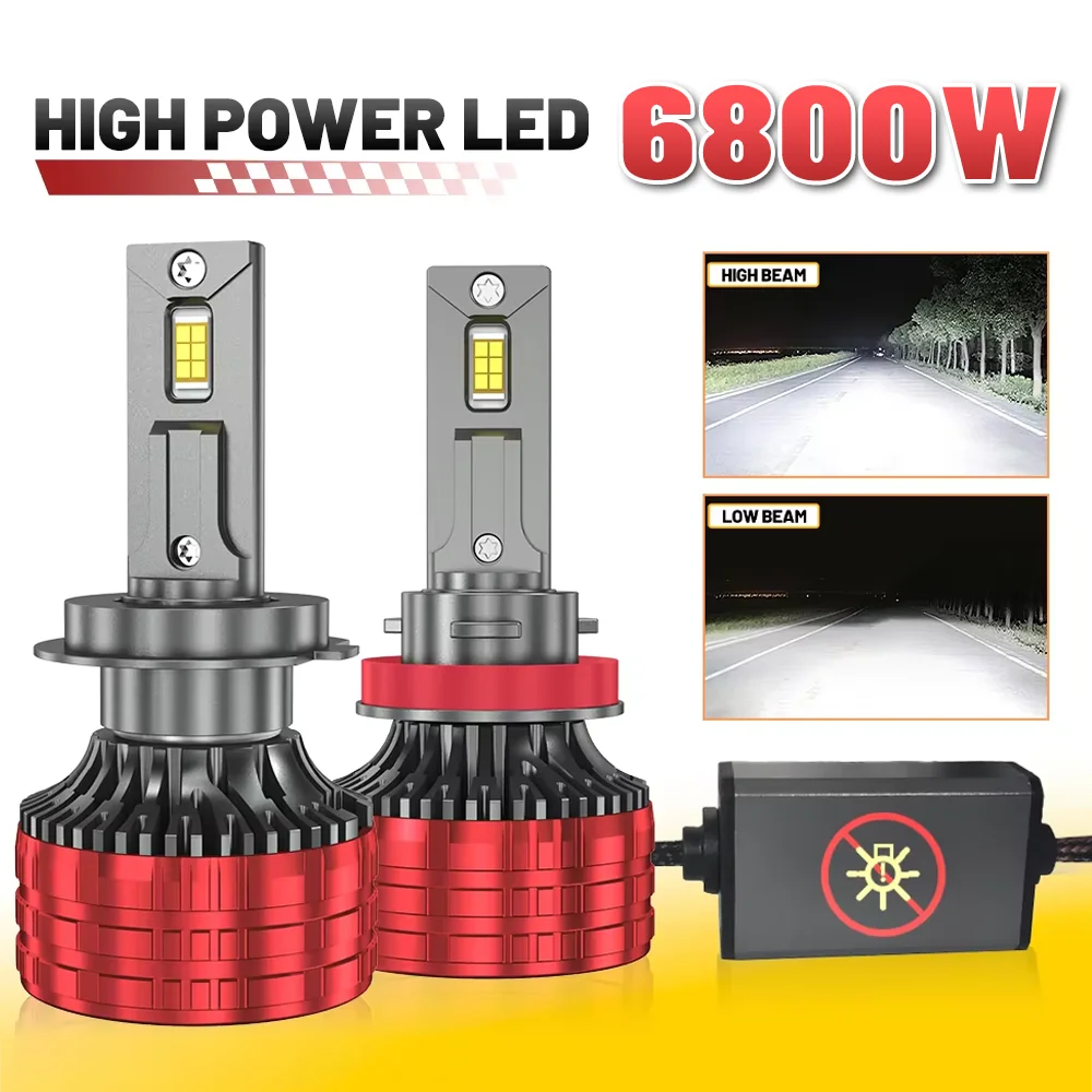 

2PCS Led H4 H7 6800W 9800000LM H1 LED Canbus Lamp 12V H11 H8 H9 9005 HB3 9006 HB4 9012 Super Bright 6500K Car Headlight Bulbs