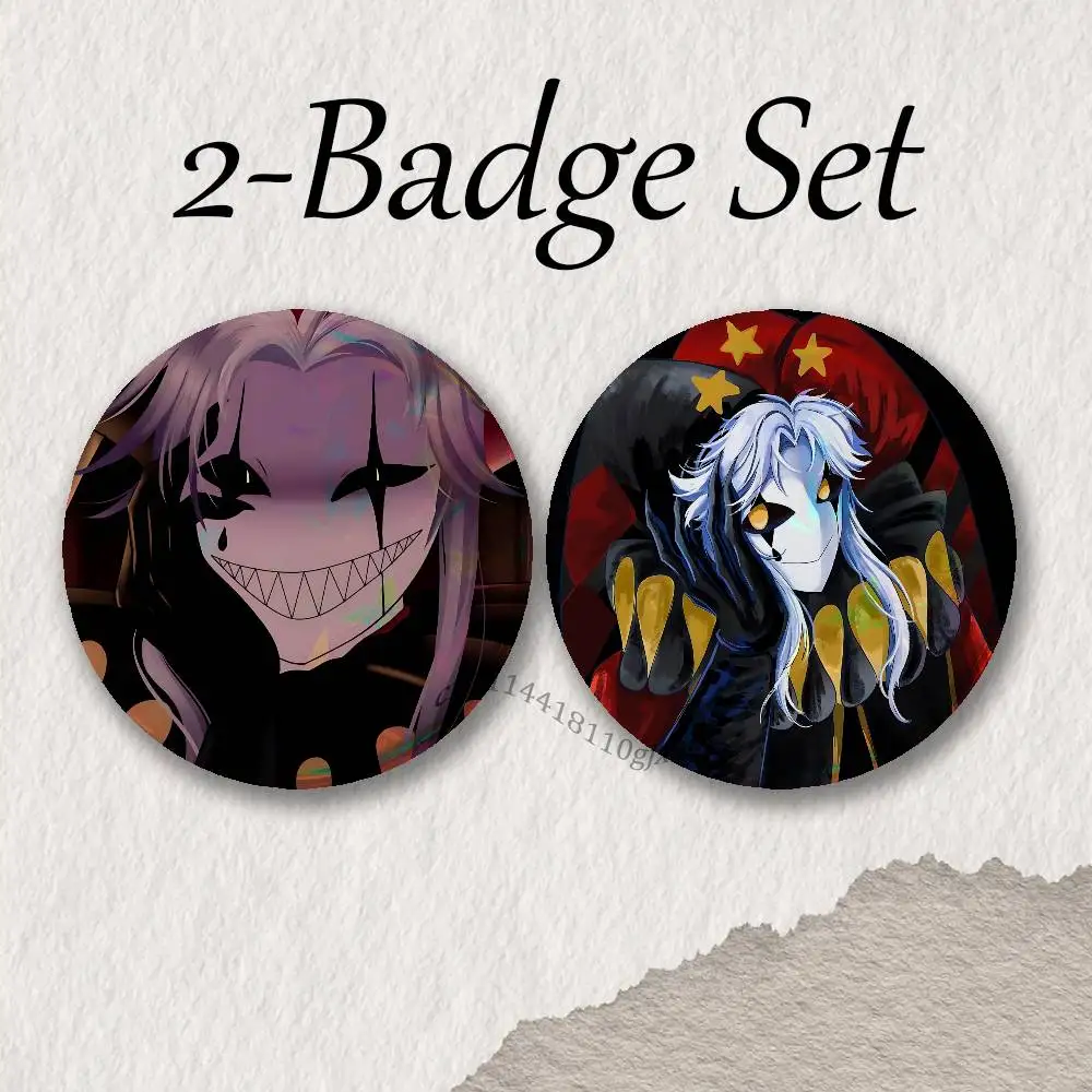 The Freak Circus Game 2-piece set Pins Backpack Clothes Jewelry Accessories Cartoon Round Brooch Button Badge Gifts