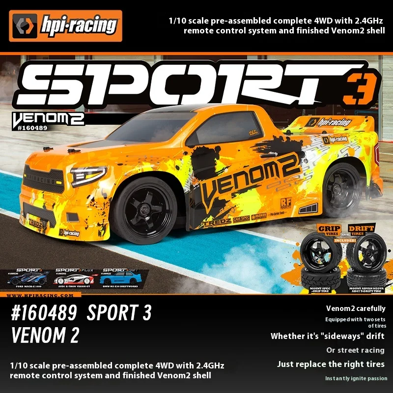 

HPI 1/10 Venom2 RC пульт дистанционного управления Drift Run модель игрушечного автомобиля 4WD электрический RV 160489 детская игрушка подарок на день рождения