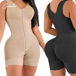 Plus Size Body Shapers Women Stage 2 Fajas High Compression Tummy Control Shapewear Women Postpartum Full Body Shapewear Women