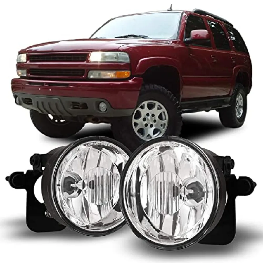 

Fog Lights Fit for [2000-2006 Chevy Suburban 1500 2500 Z71] [2000-2006 Chevy Tahoe Z71], Clear Lens Bumper Driving Fog Lights P