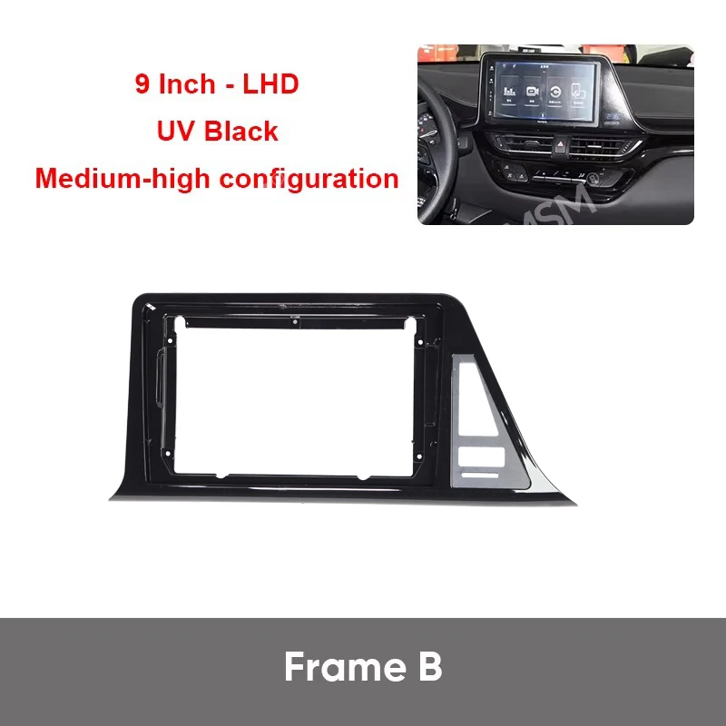 MAMSM For TOYOTA IZOA/ C-HR 2018 9 Inch Car Radio Fascia Panel Dash Frame  Dashboard Installation Trim Kit Cable Harness Canbus