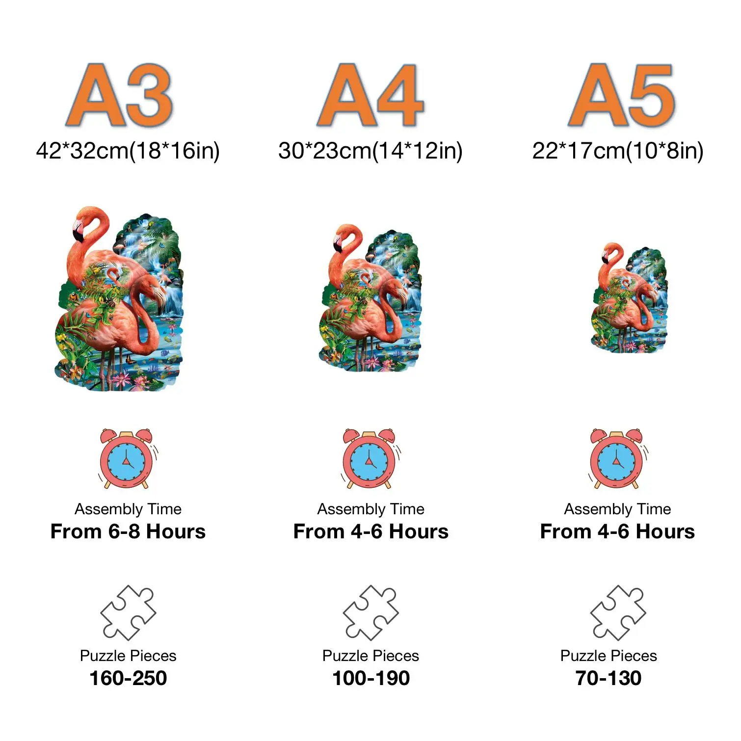 Unique Shape Wooden Flamingo Puzzle, Brinquedos de arte, Jogos para família, Decoração do lar, Brinquedo educativo para crianças, Presente