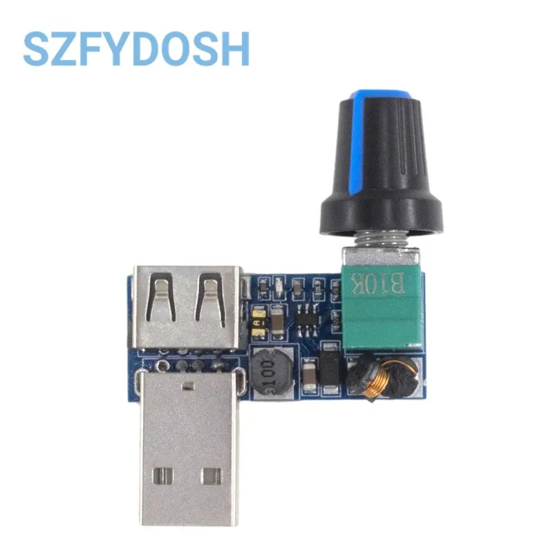 DC 5V USB Fan Stepless Speed Controller Regulator with Switch Speed Module Fan Governor Volume Regulator Board