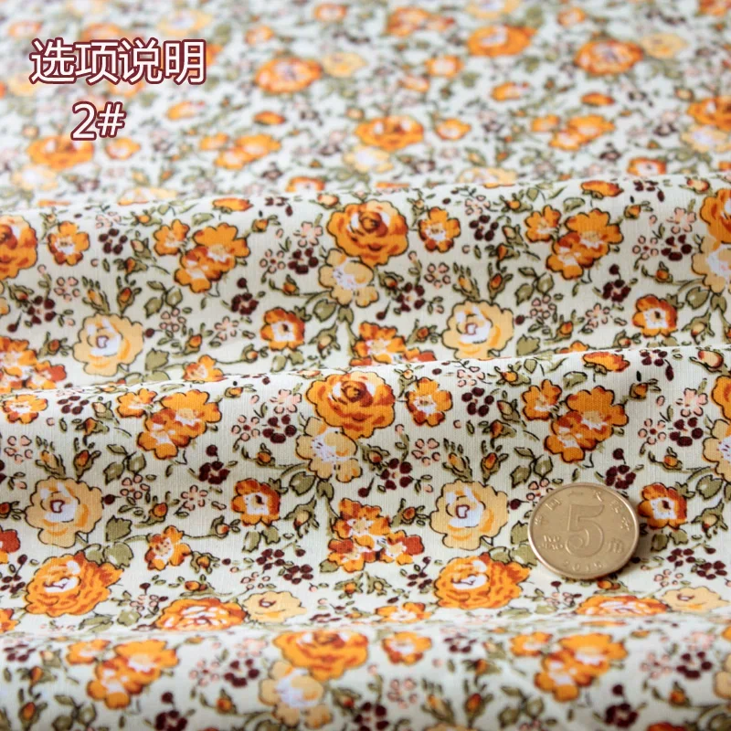 148x50cm Fresh Soft Small Floral Cotton Sewing Fabric Making for Dress Diy Decoration Home Cloth