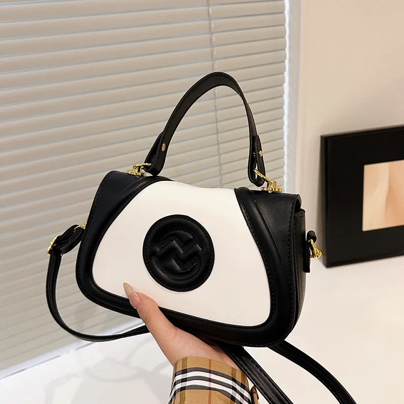 

Элегантная винтажная кожаная сумка через плечо для женщин, минималистичная роскошная дизайнерская сумка-тоут с буквенным логотипом, стильный пригородный кошелек