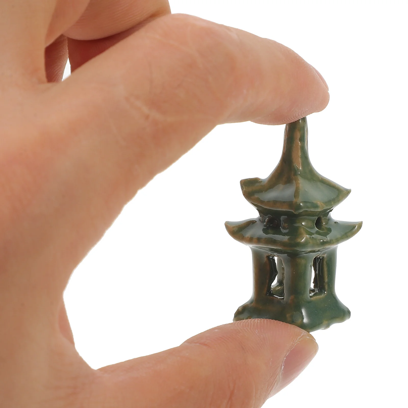 

2Pcs Mini Ceramic Pavilion Ornament Garden Decoration Zen Aquarium Fish Tank Landscaping Pavilion Statue Home Desktop