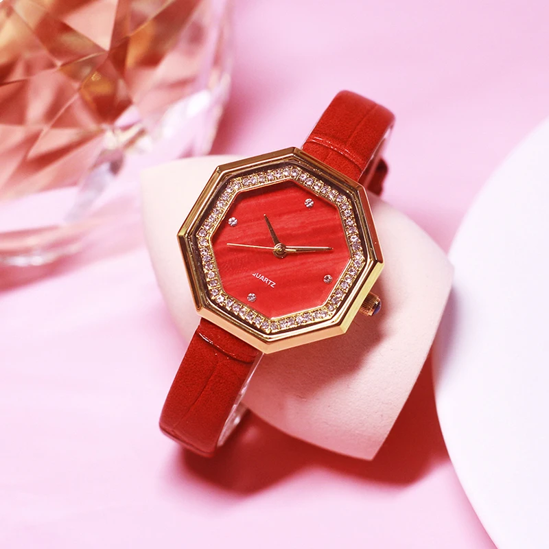

New Women's Crystal Rhinestone Rhombus Belt Watches Girls luxury temperament birthday gift bracelet electric watches waterproof