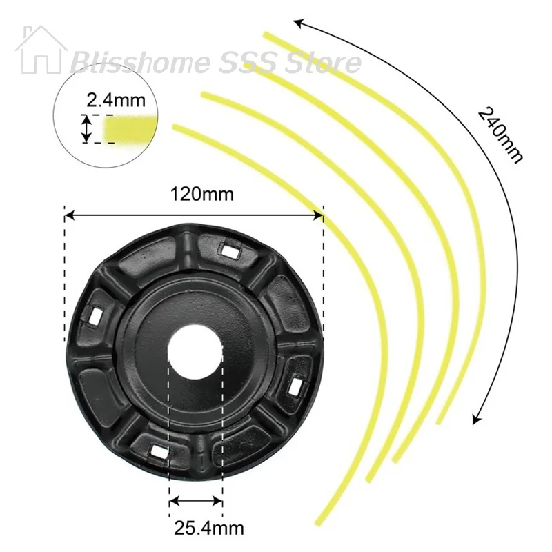 【S】Steel Lawn Mower Head Free 4 Lines Replacement Gasoline/Lithium Grass Trimmer Head Removal Of Garden Weed Brushcutter